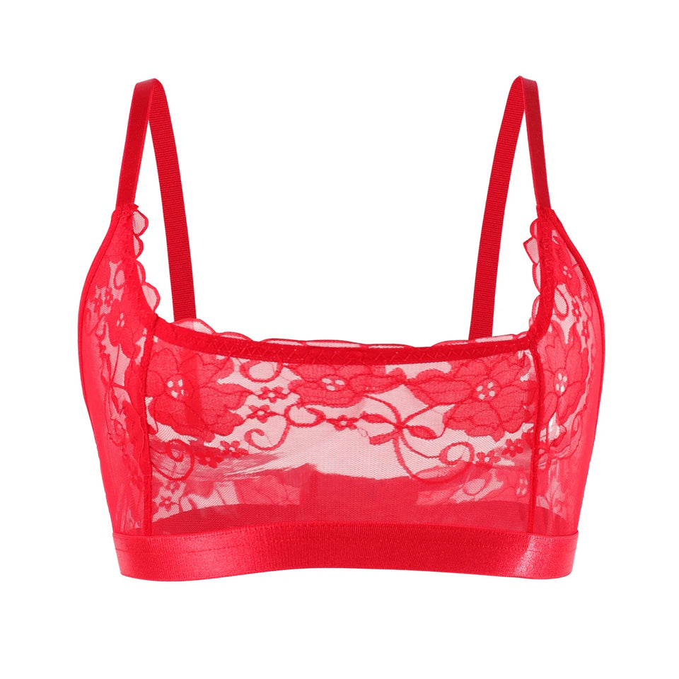 Bralette i tunn blommig spets