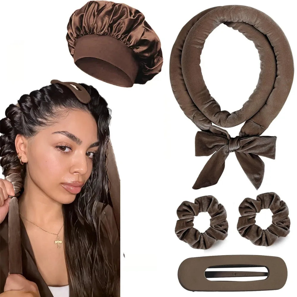 Set för lockar utan värme med scrunchies