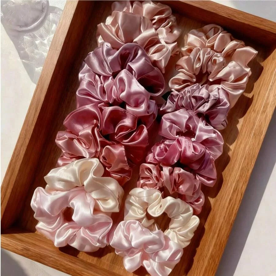 Scrunchies i satin, 16-pack