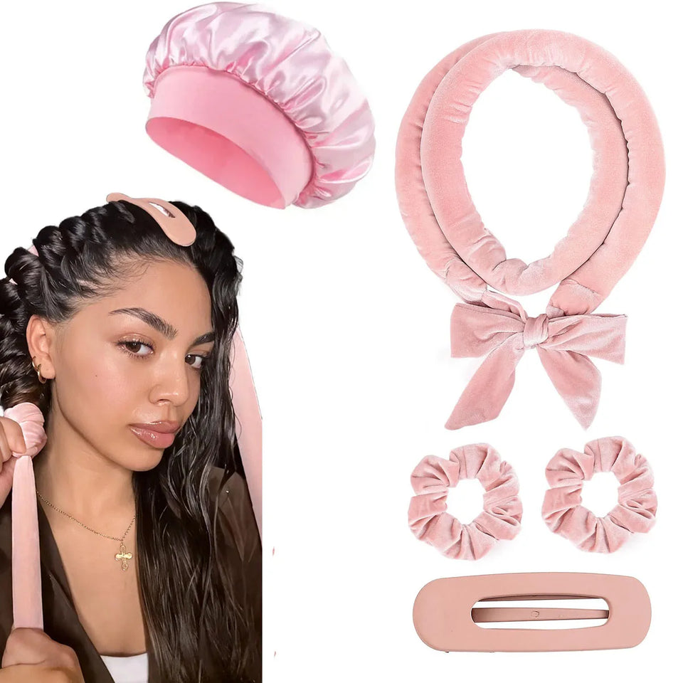 Set för lockar utan värme med scrunchies