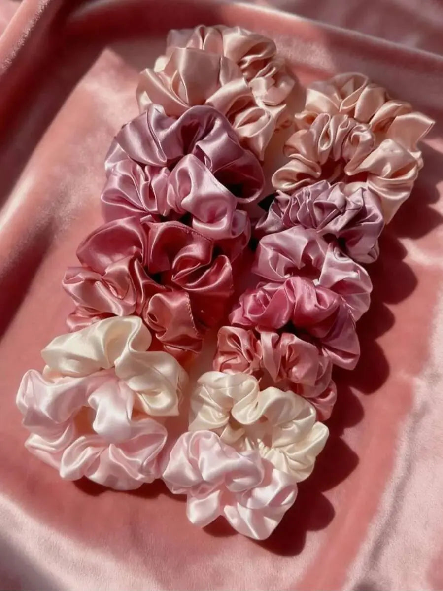 Scrunchies i satin, 16-pack