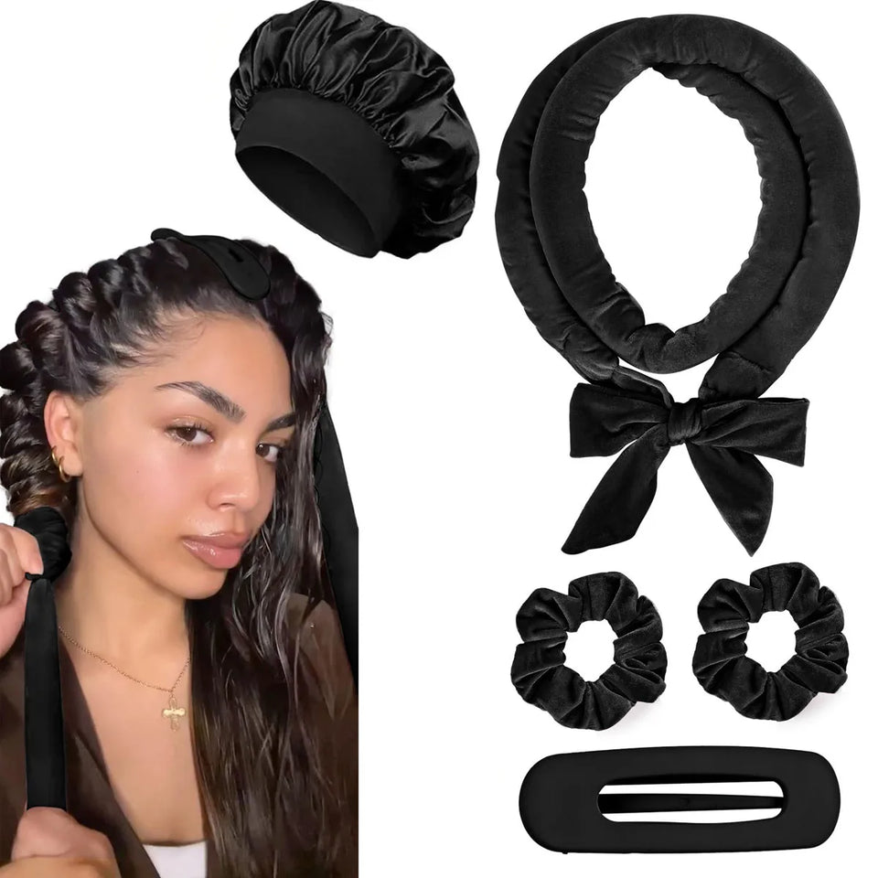 Set för lockar utan värme med scrunchies