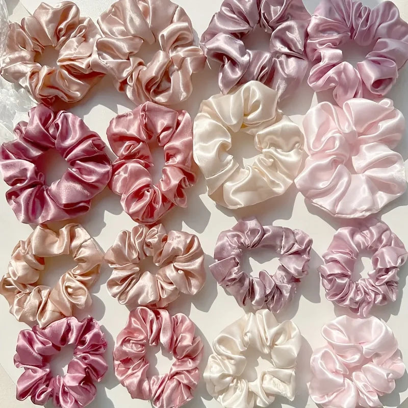 Scrunchies i satin, 16-pack