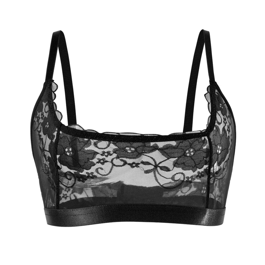 Bralette i tunn blommig spets