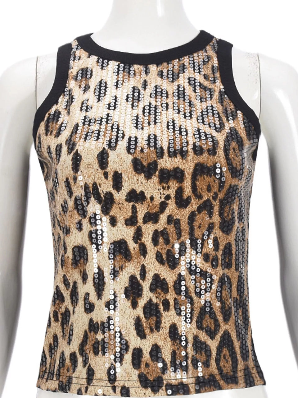 Sequin Round Neck Tank