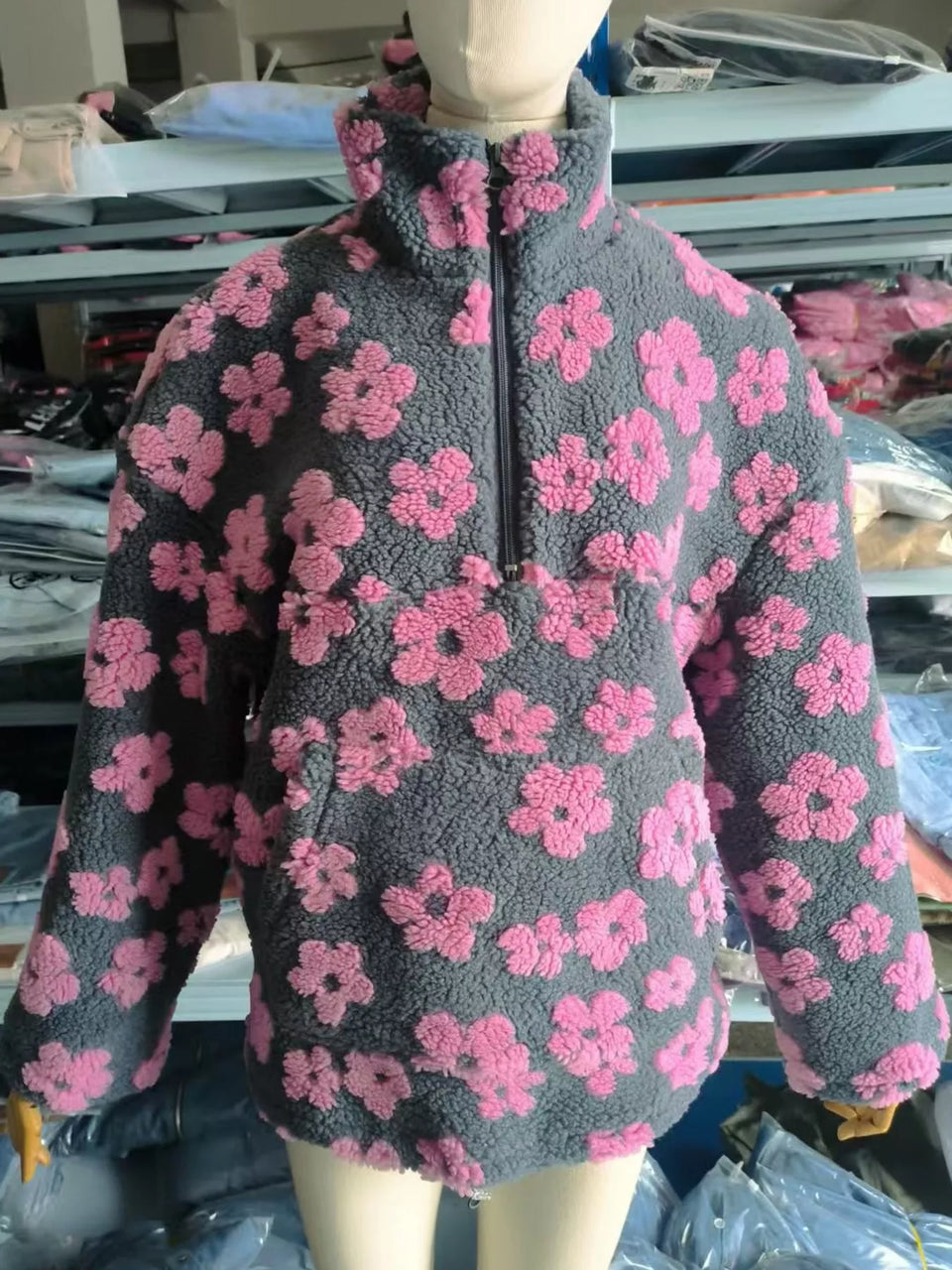 Quarter-Zip Sherpa Sweatshirt