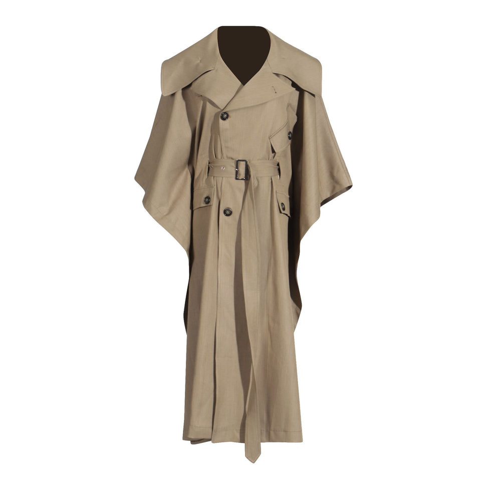 Lång trenchcoat med cape