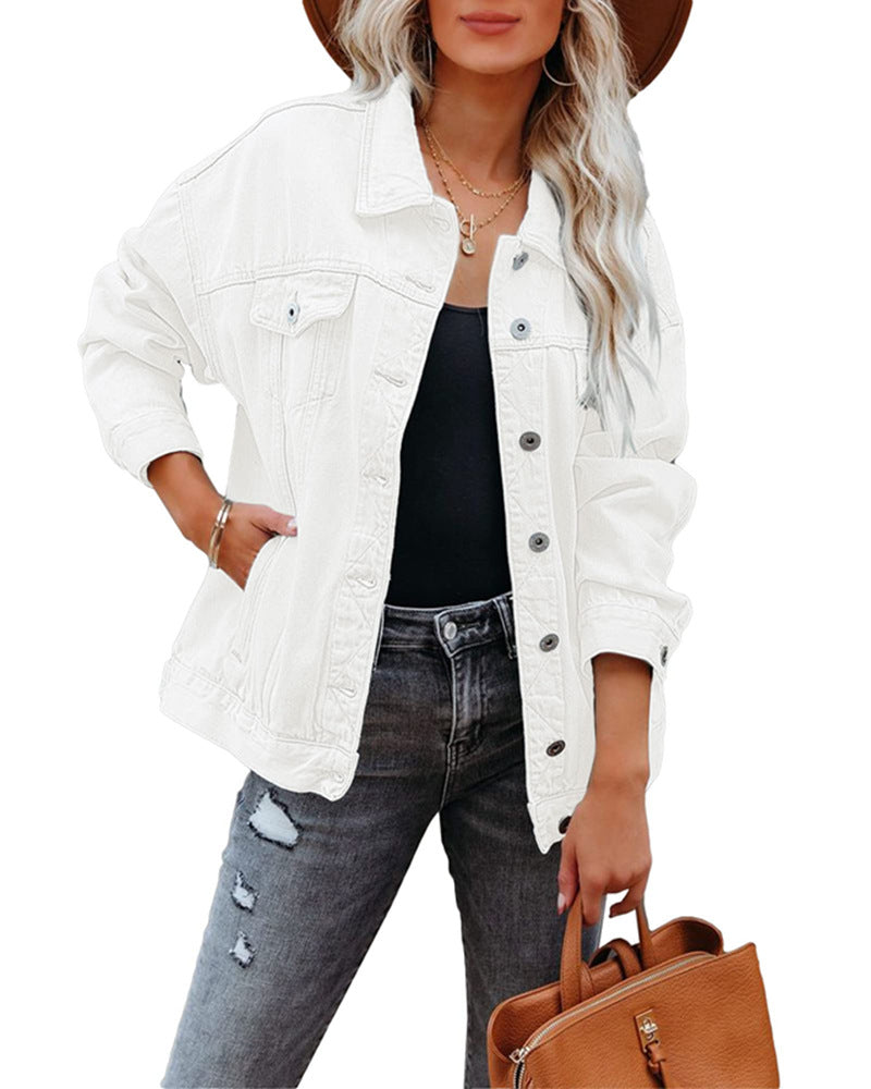 Kort oversize jeansjacka