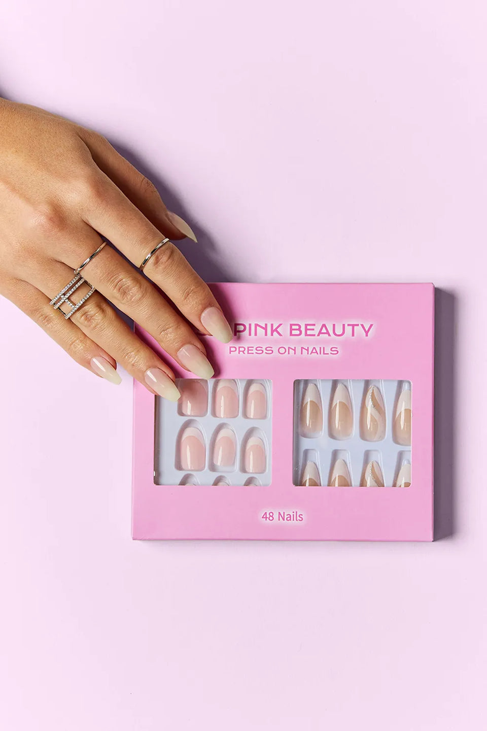 SO PINK BEAUTY Press-On Nails 2-Pack – Elegance, Nova, Ocean Pearl, Pretty in Pink, French Fantasy