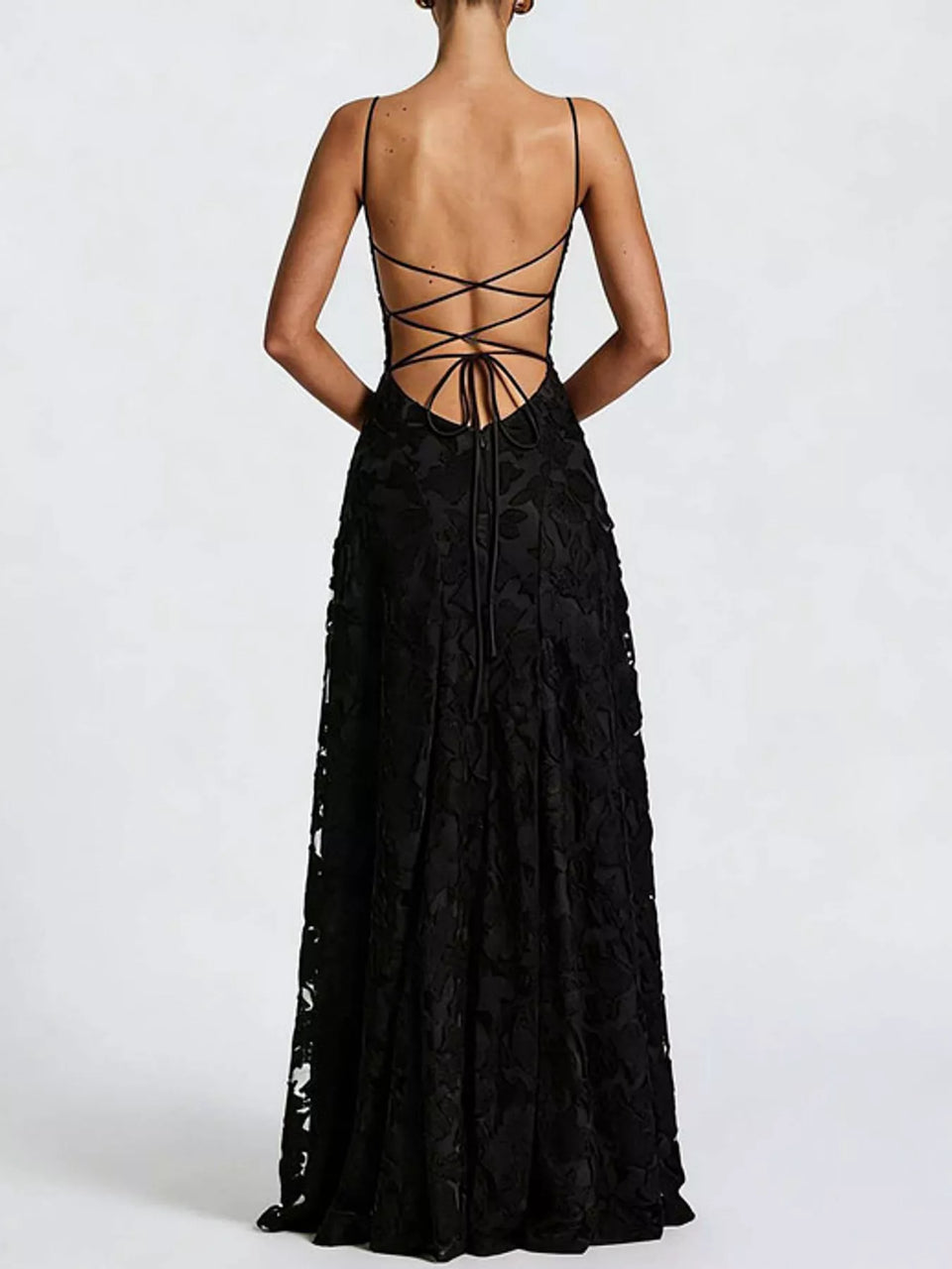 Backless Lace Maxi Dress