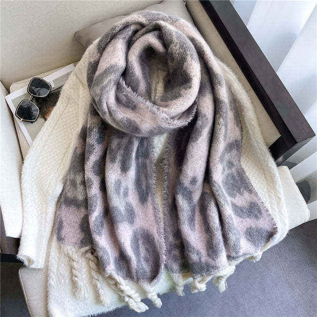 Mjuk pashmina-halsduk i enfärgat
