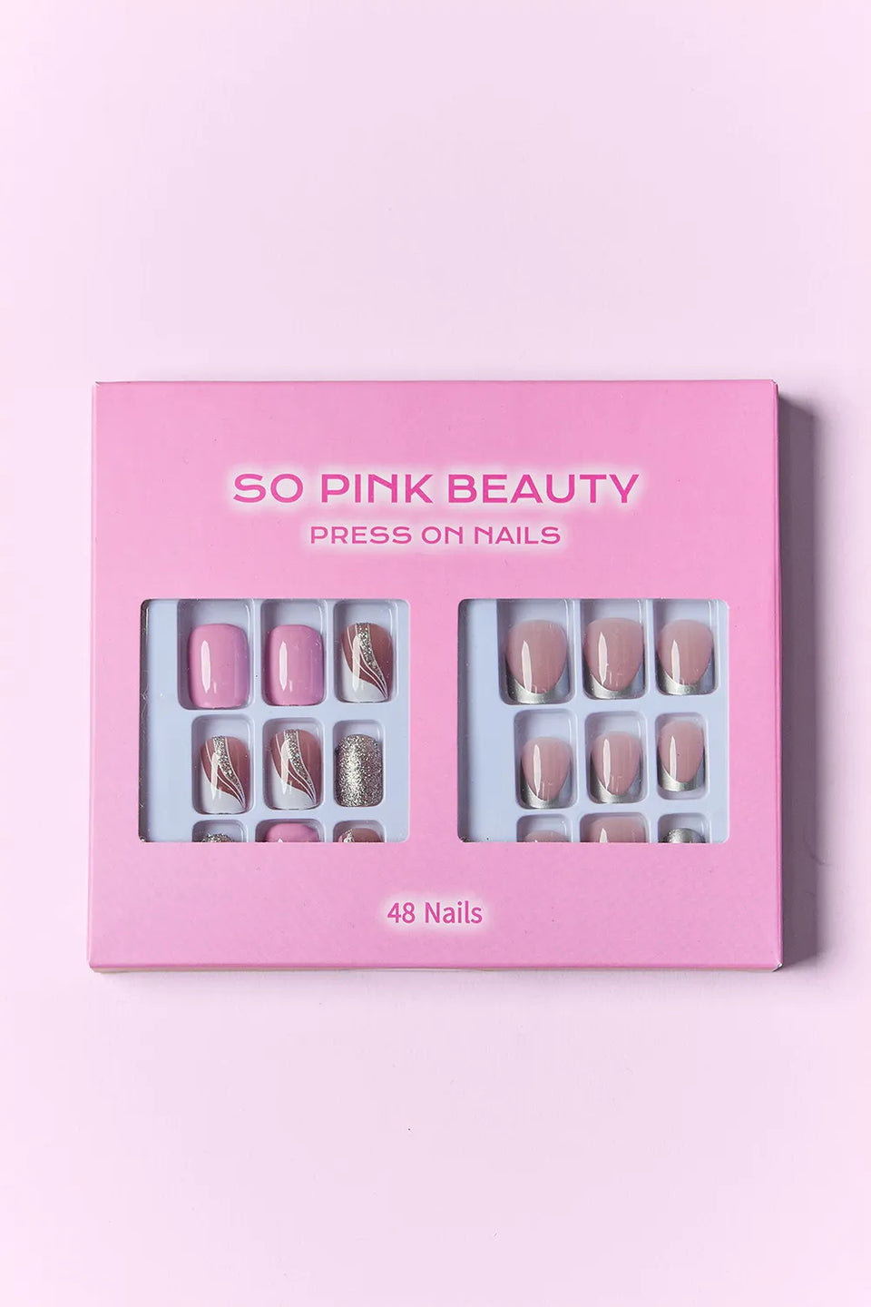 SO PINK BEAUTY Press-On Nails 2-Pack – Elegance, Nova, Ocean Pearl, Pretty in Pink, French Fantasy