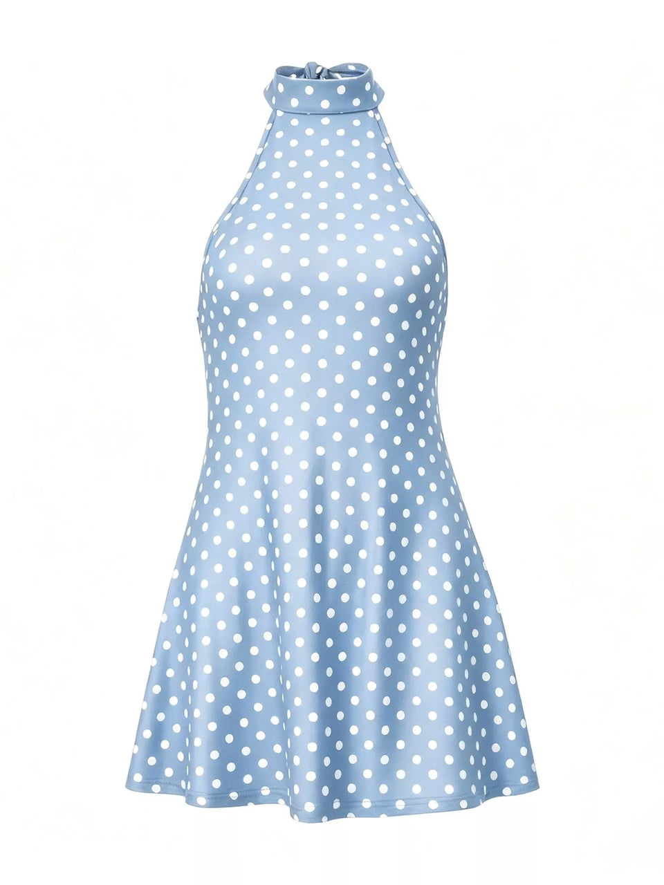 Vintage Polka Dot Halter Neck Mini Dress