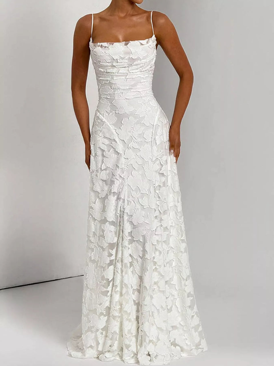 Backless Lace Maxi Dress