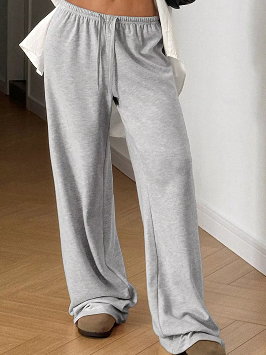 Wide-Leg Drawstring Pants