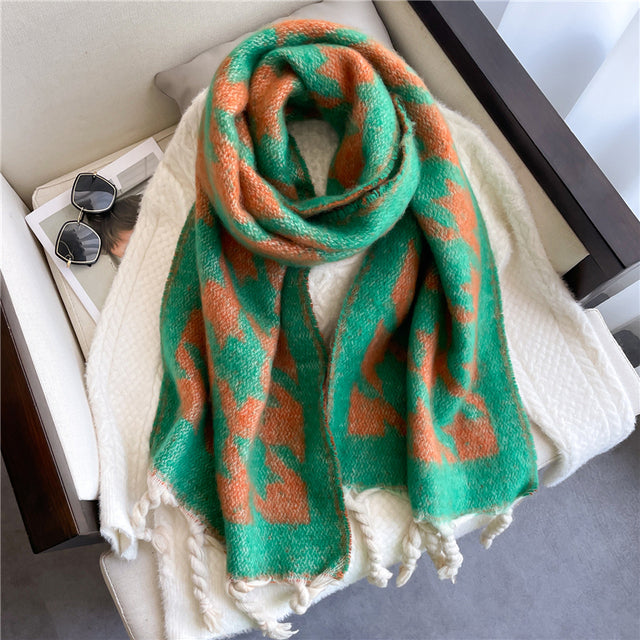 Mjuk pashmina-halsduk i enfärgat