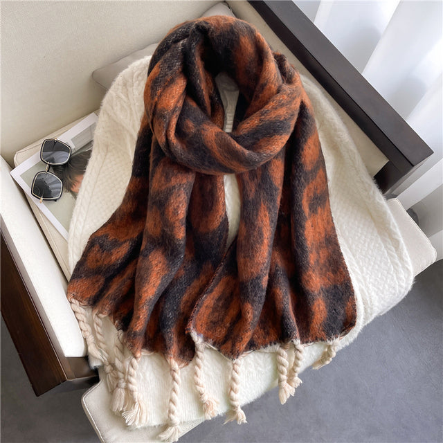 Mjuk pashmina-halsduk i enfärgat
