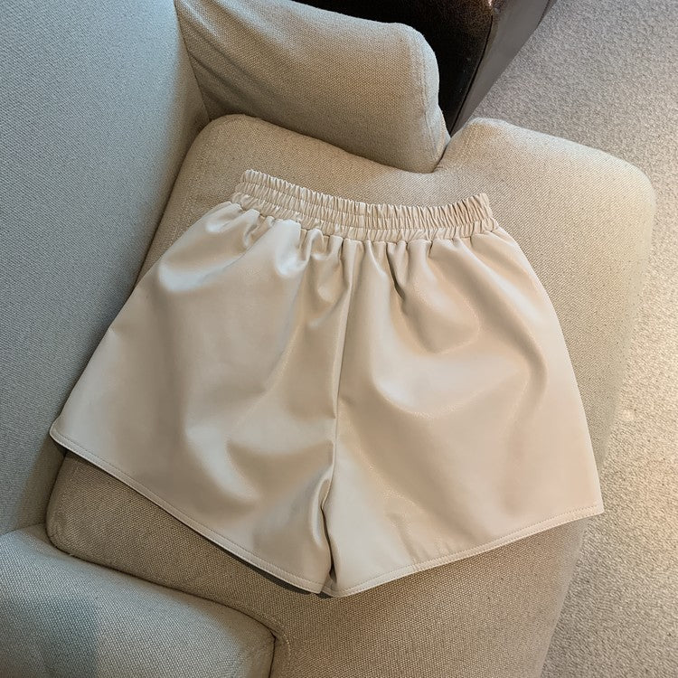 Vida shorts i skinnimitation med hög midja