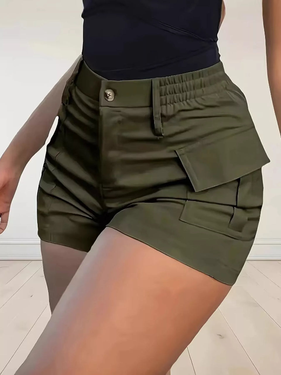 High-Waisted Cargo Shorts