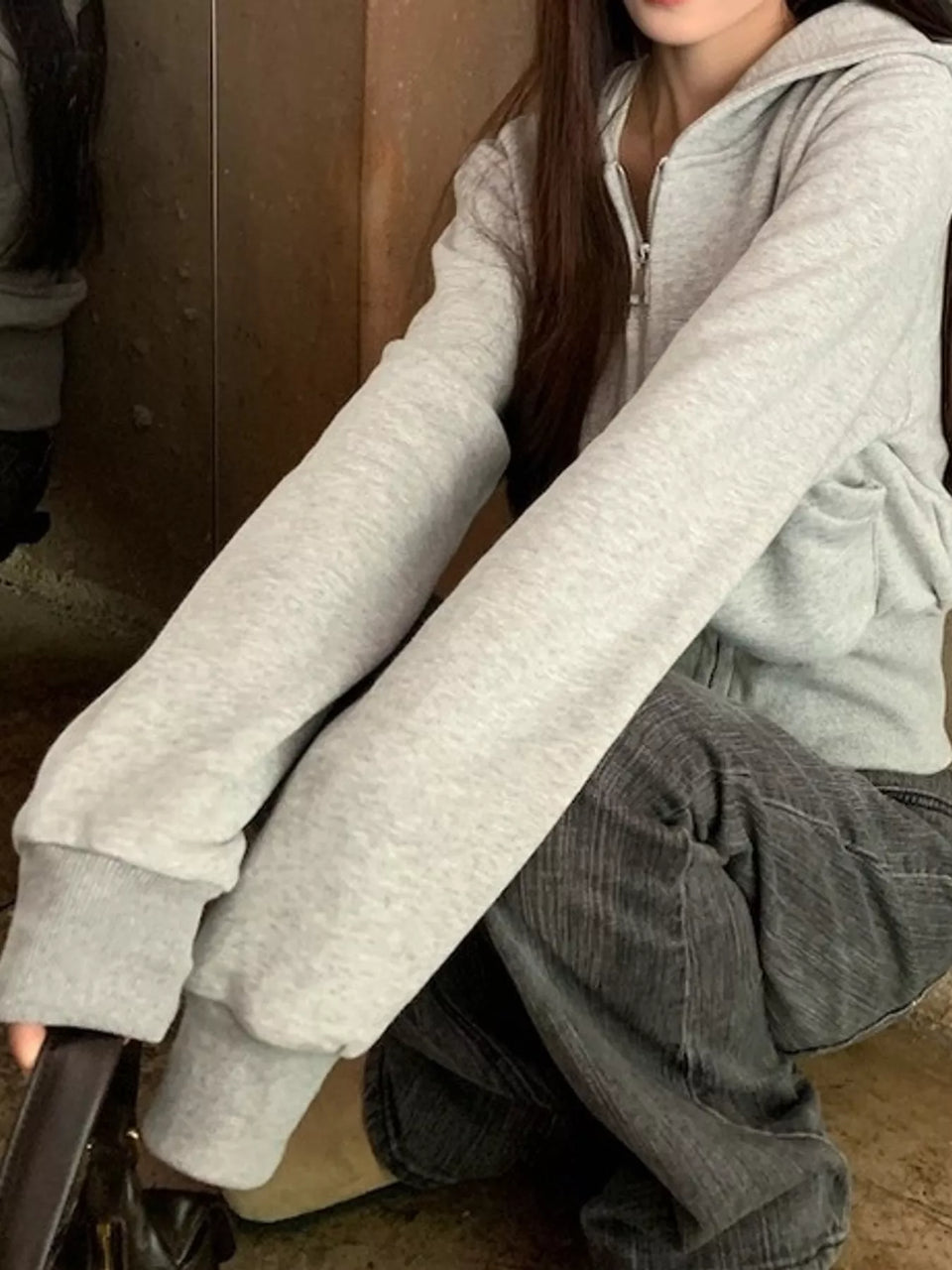 Zip-Up Hoodie with Front Pockets