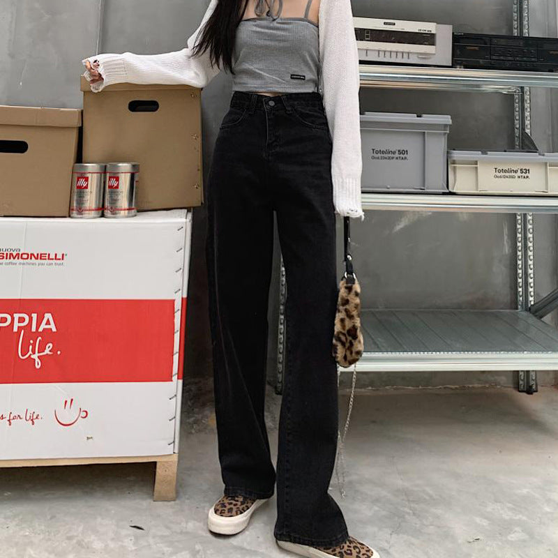 Vida slitna jeans med hög midja