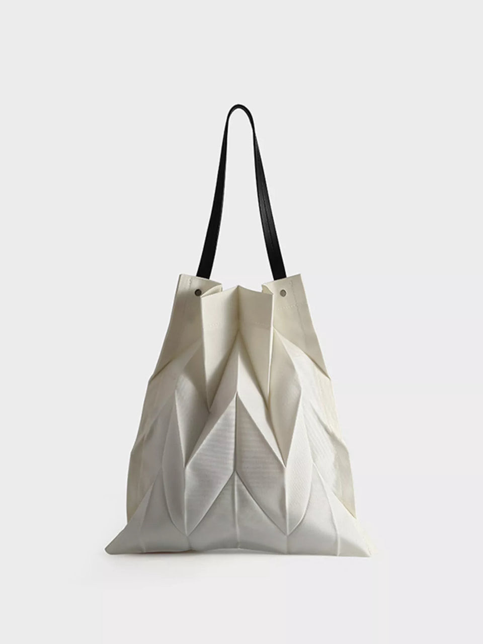 Minimalist Geometric Pleated Tote Handbag