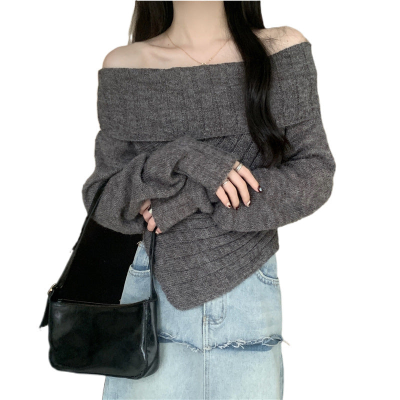 Asymmetrisk off shoulder-tröja