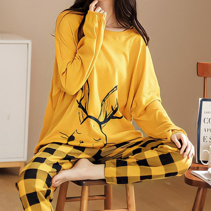 Pyjamasset med tecknat tryck – 2 delar