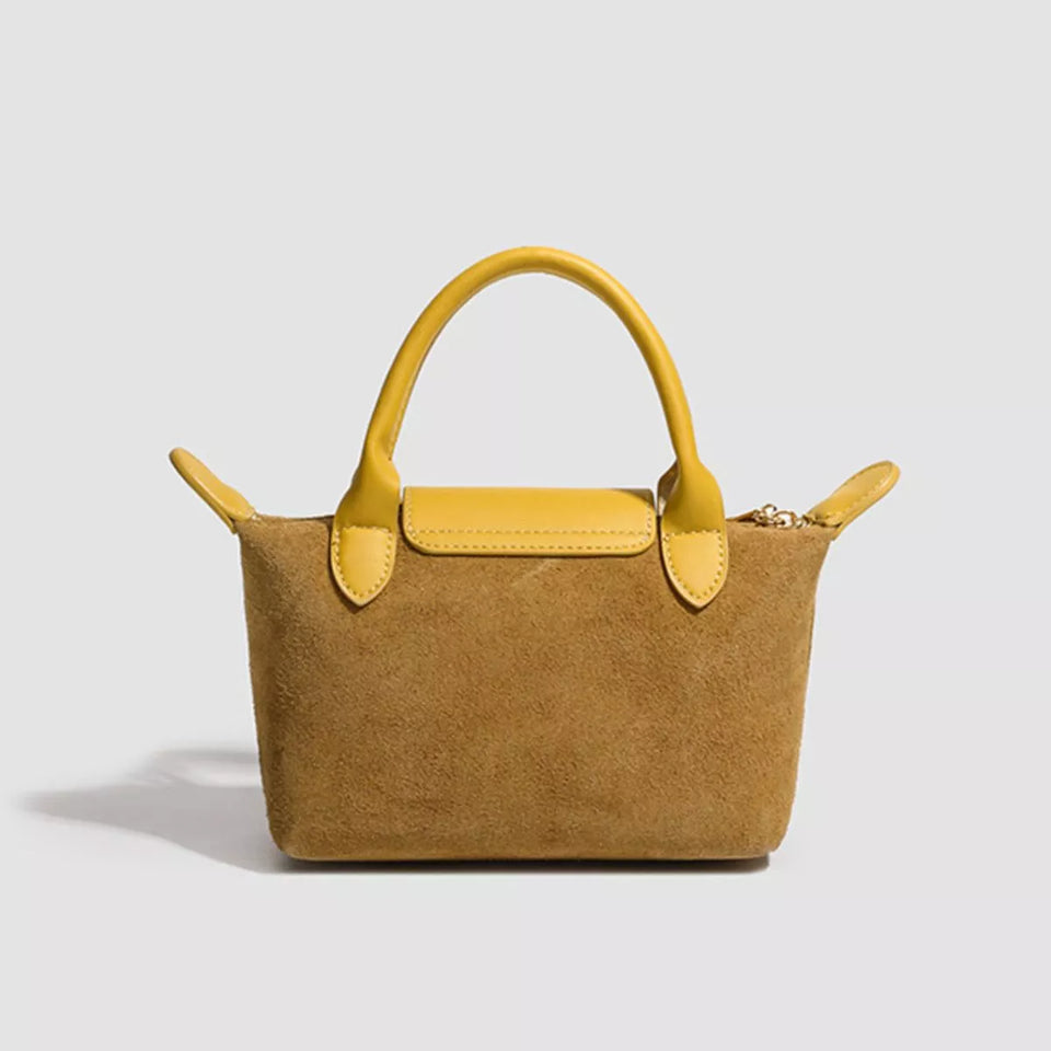 Stylish Two-Tone Suede Crossbody Bag