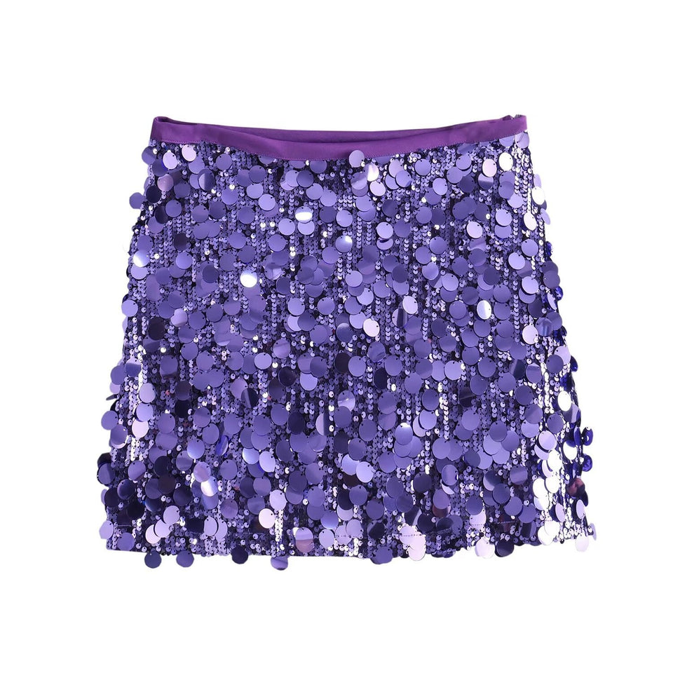 Paljettkjol i minimodell med glitter