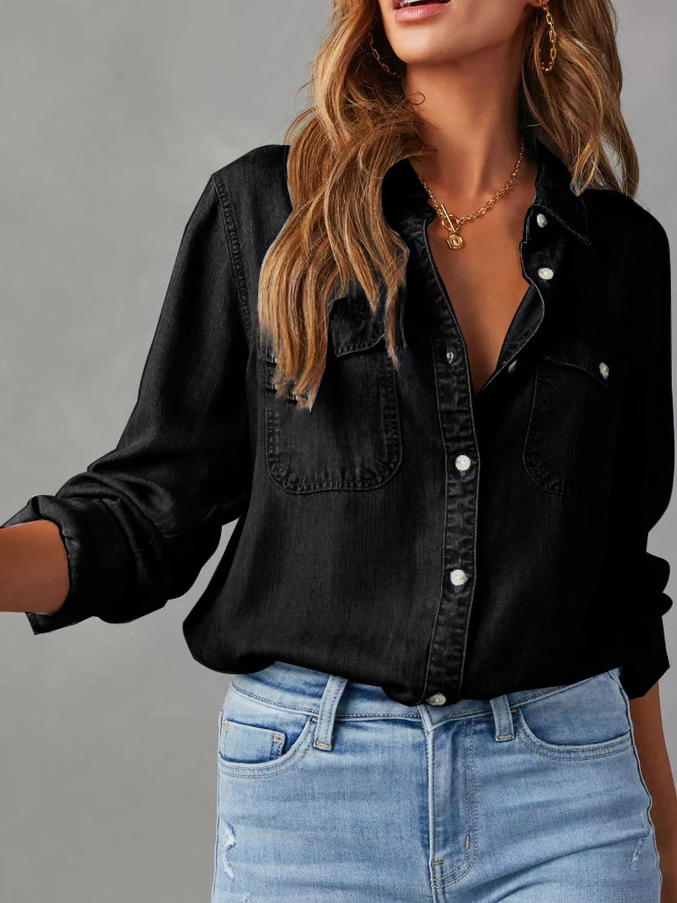 Classic Button-Down Denim Shirt