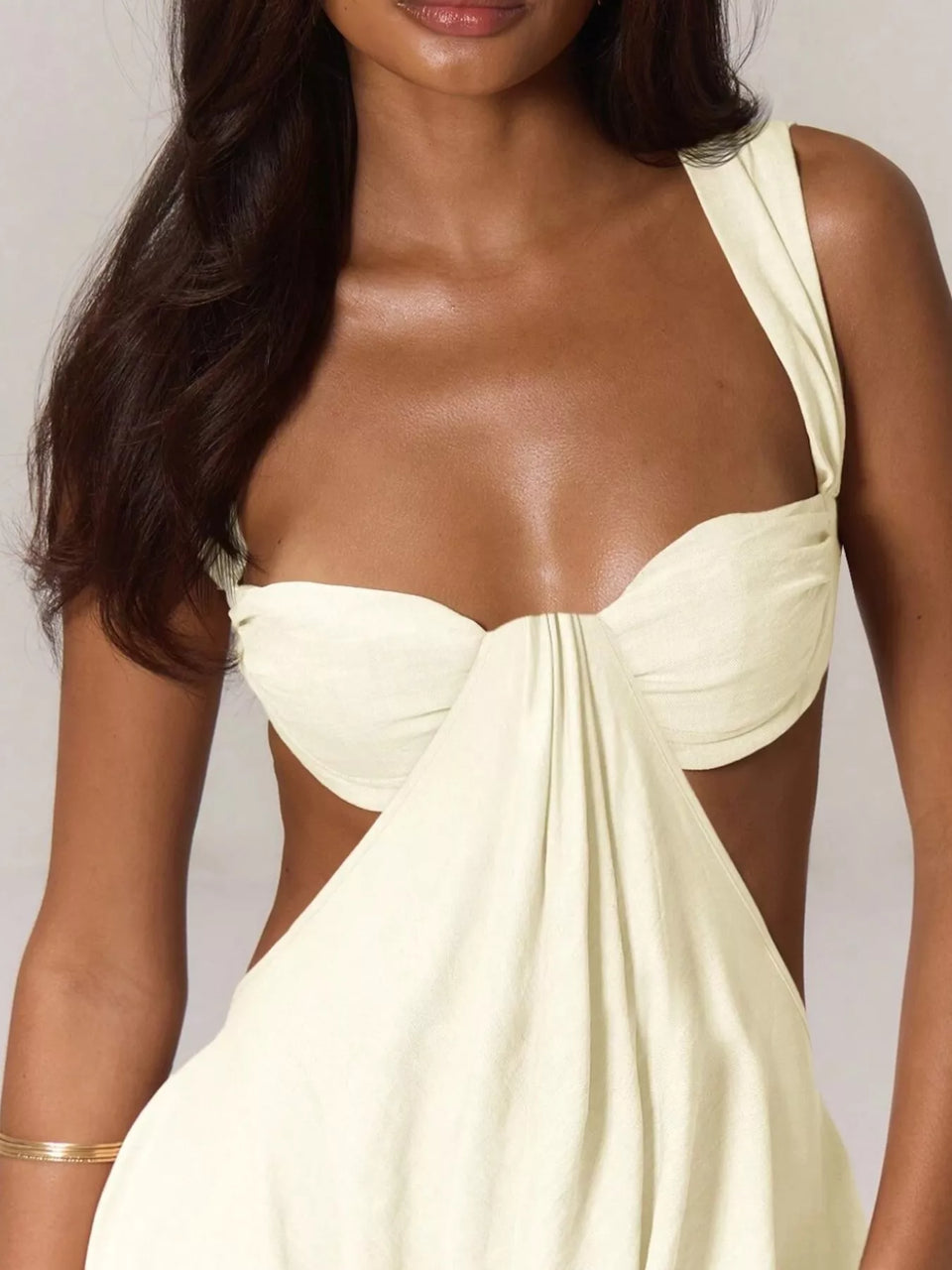 Backless Wide-Leg Jumpsuit with Cut-out Detail