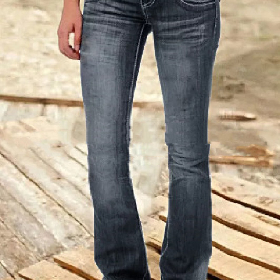 Ljusblå bootcut-jeans med låg midja