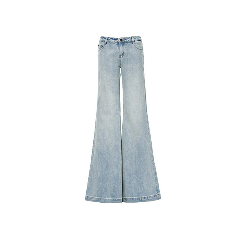 Ljusa vintagejeans med låg midja och vida ben