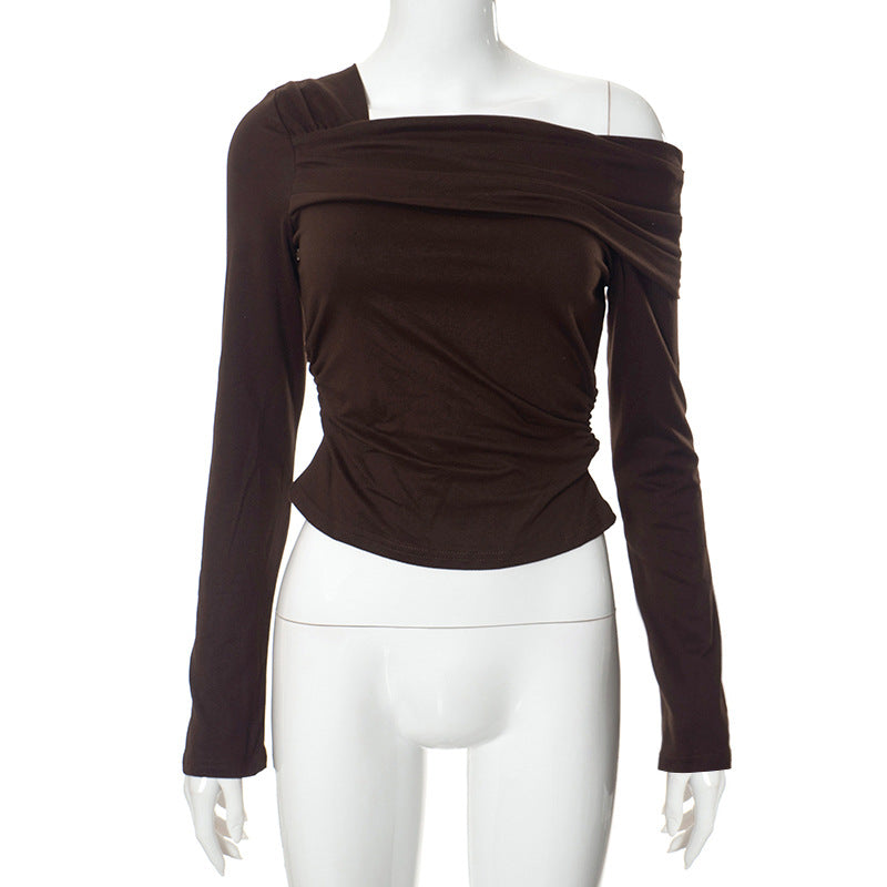 Off shoulder-topp med långa ärmar