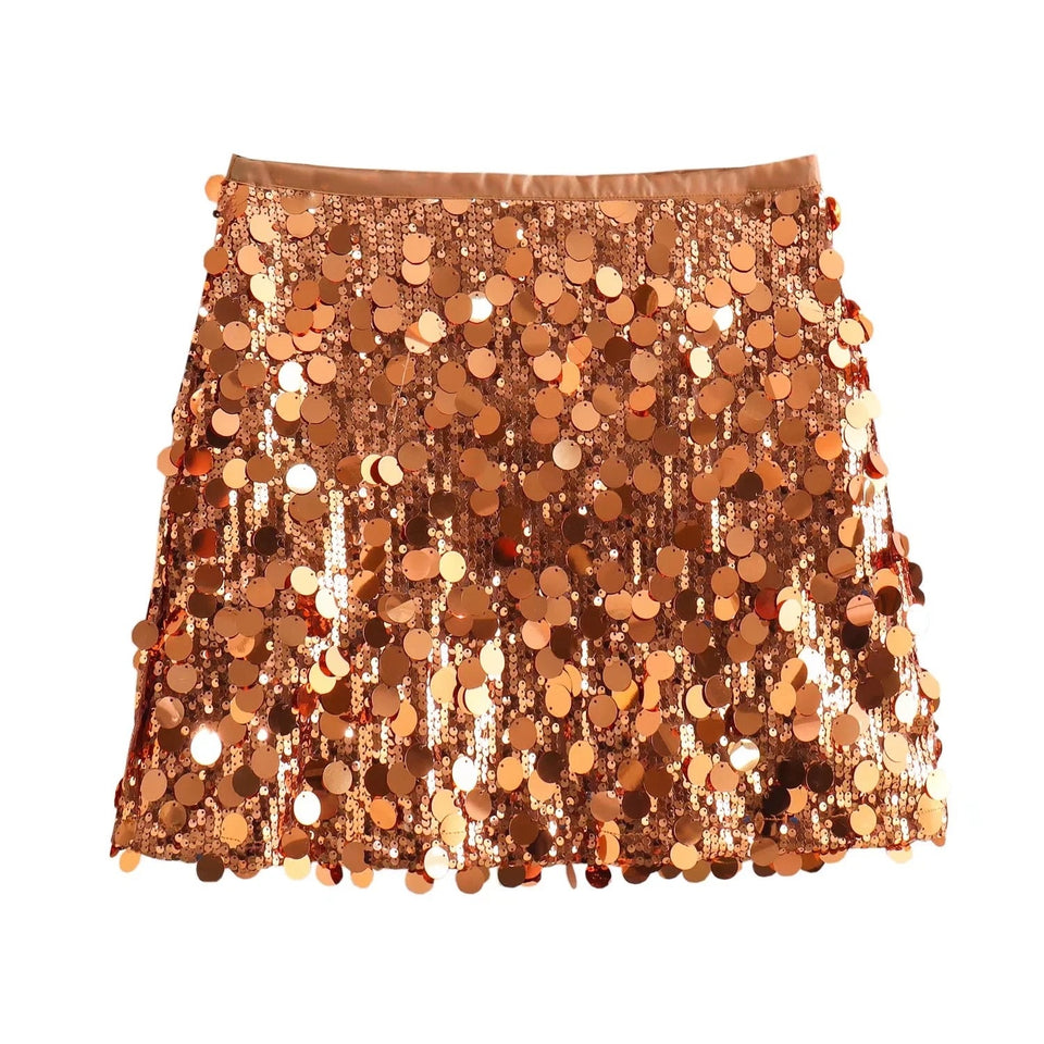 Paljettkjol i minimodell med glitter