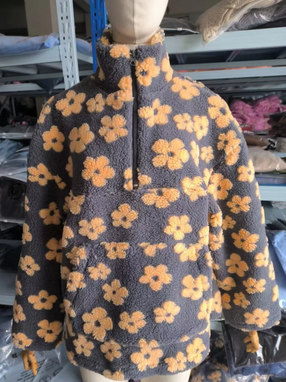 Quarter-Zip Sherpa Sweatshirt
