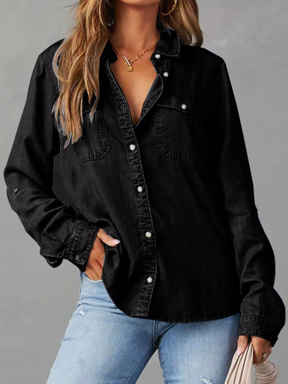 Classic Button-Down Denim Shirt