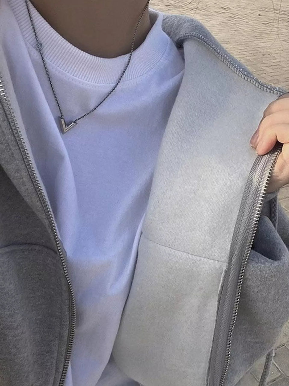 Oversized Zip-Up Cropped Hoodie