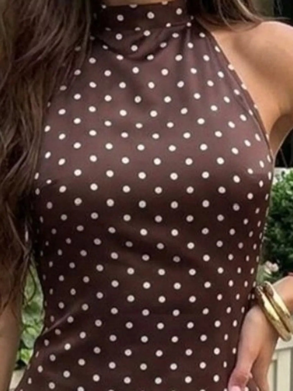 Vintage Polka Dot Halter Neck Mini Dress