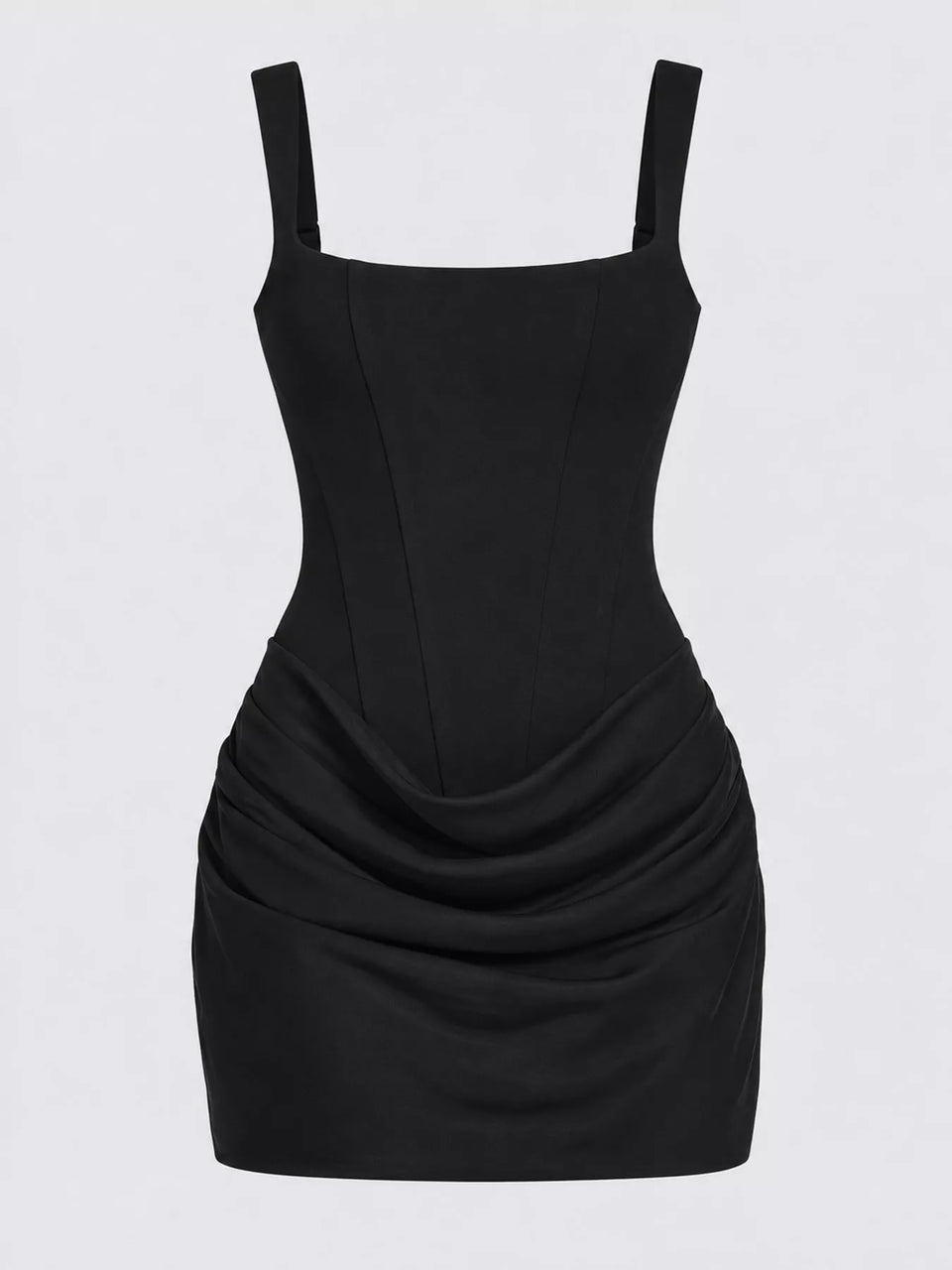 Corset-Style Mini Dress with Ruched Detail
