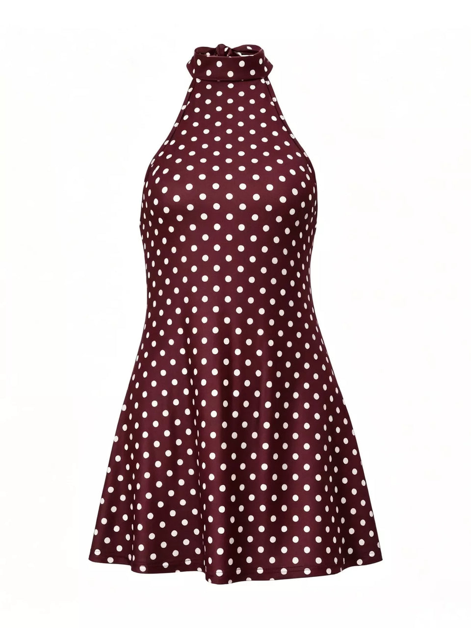 Vintage Polka Dot Halter Neck Mini Dress