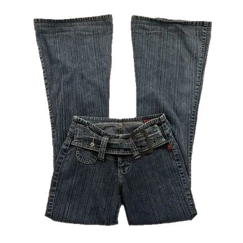 Retro bootcut-jeans med låg midja