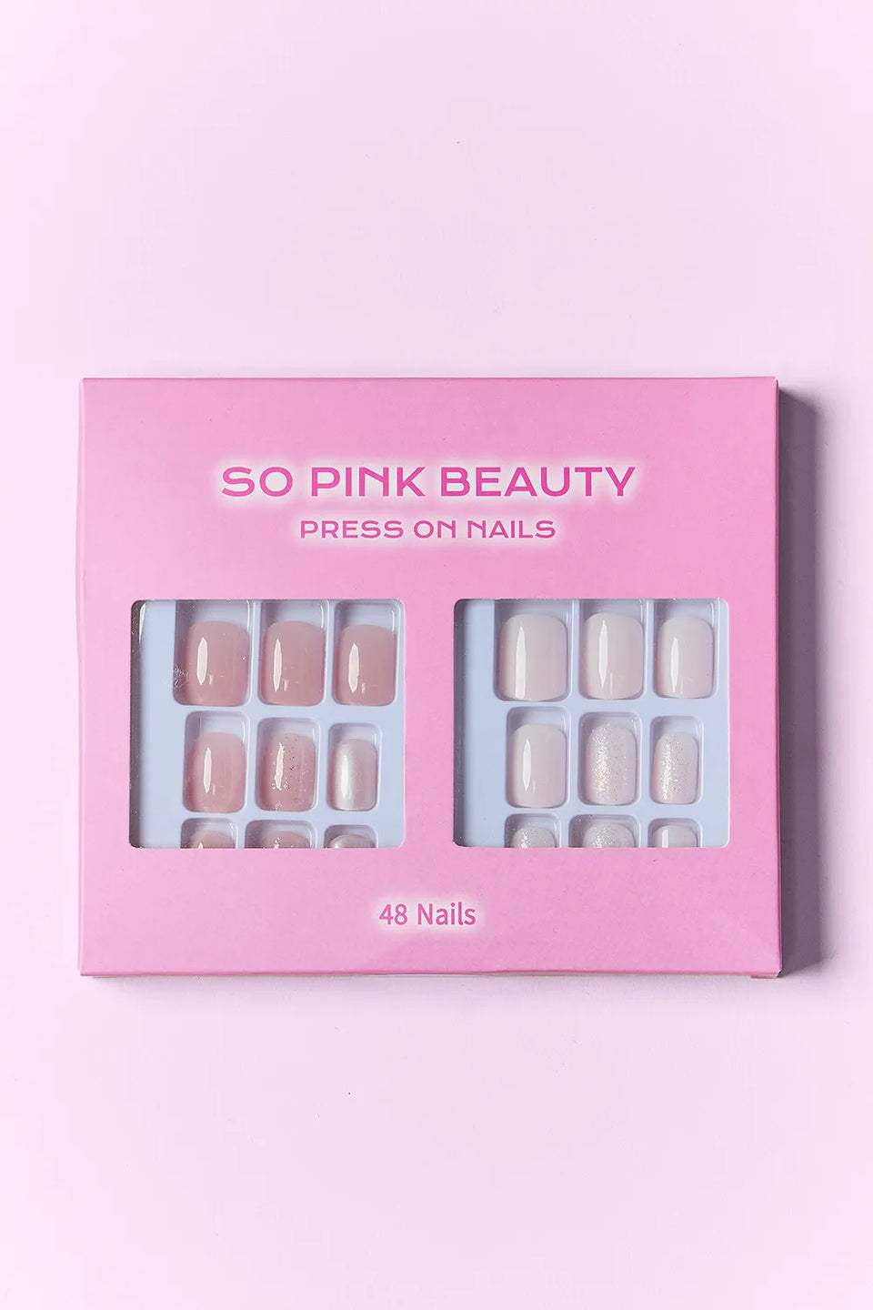 SO PINK BEAUTY Press-On Nails 2-Pack – Elegance, Nova, Ocean Pearl, Pretty in Pink, French Fantasy