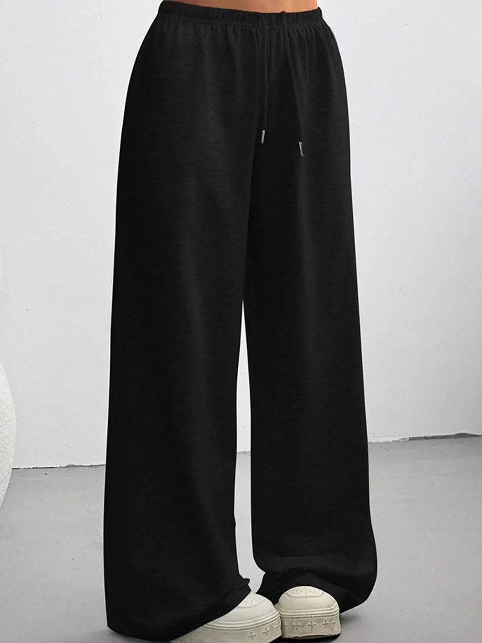 Wide-Leg Drawstring Pants