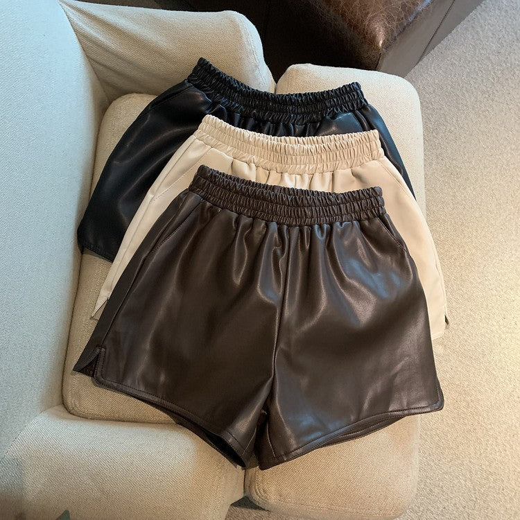 Vida shorts i skinnimitation med hög midja
