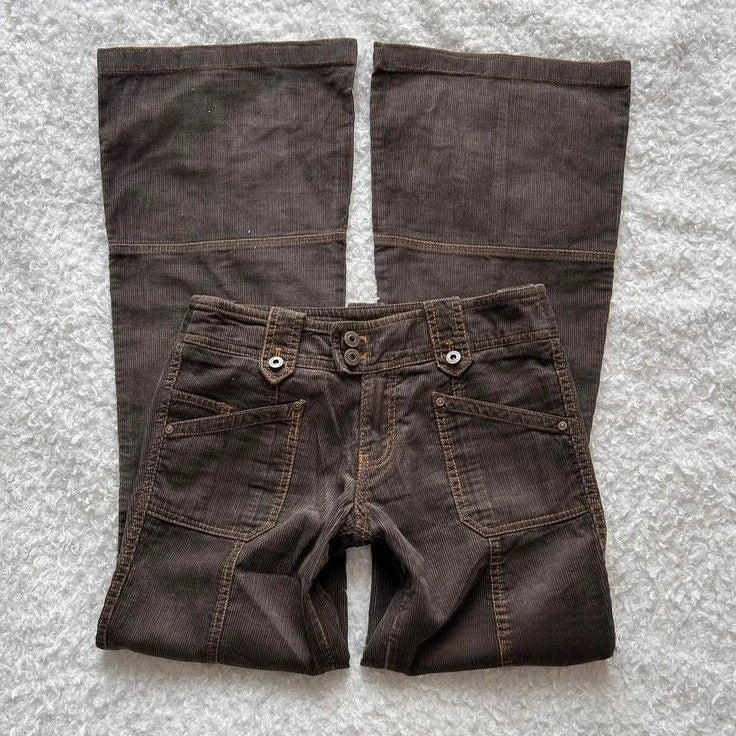 Retro bootcut-jeans med låg midja