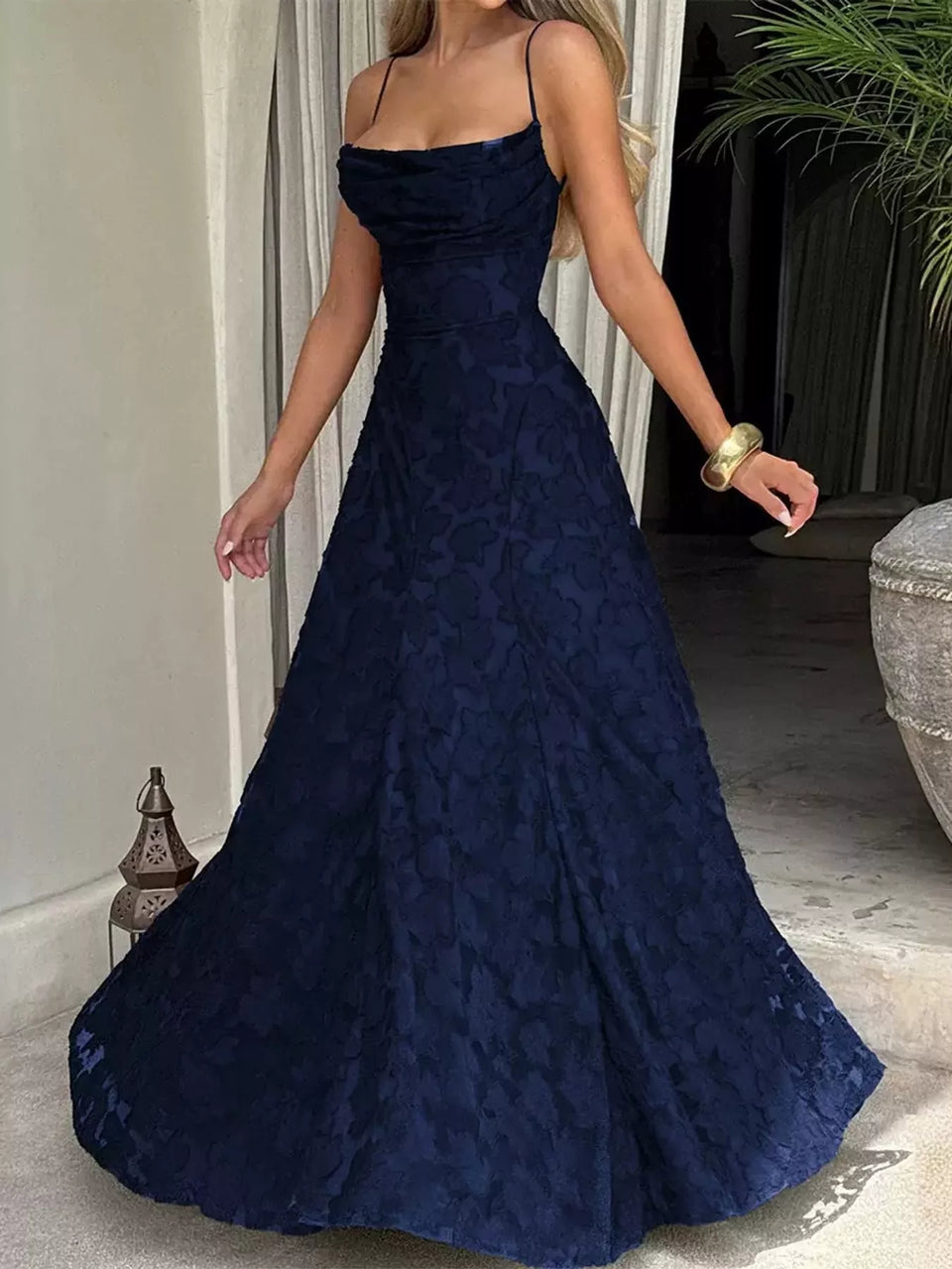 Backless Lace Maxi Dress