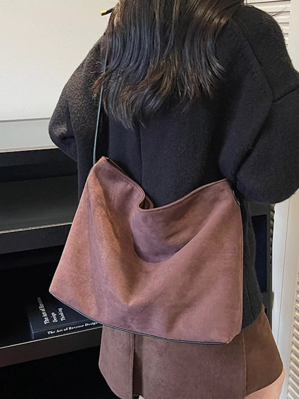 Suede Slouchy Shoulder Bag