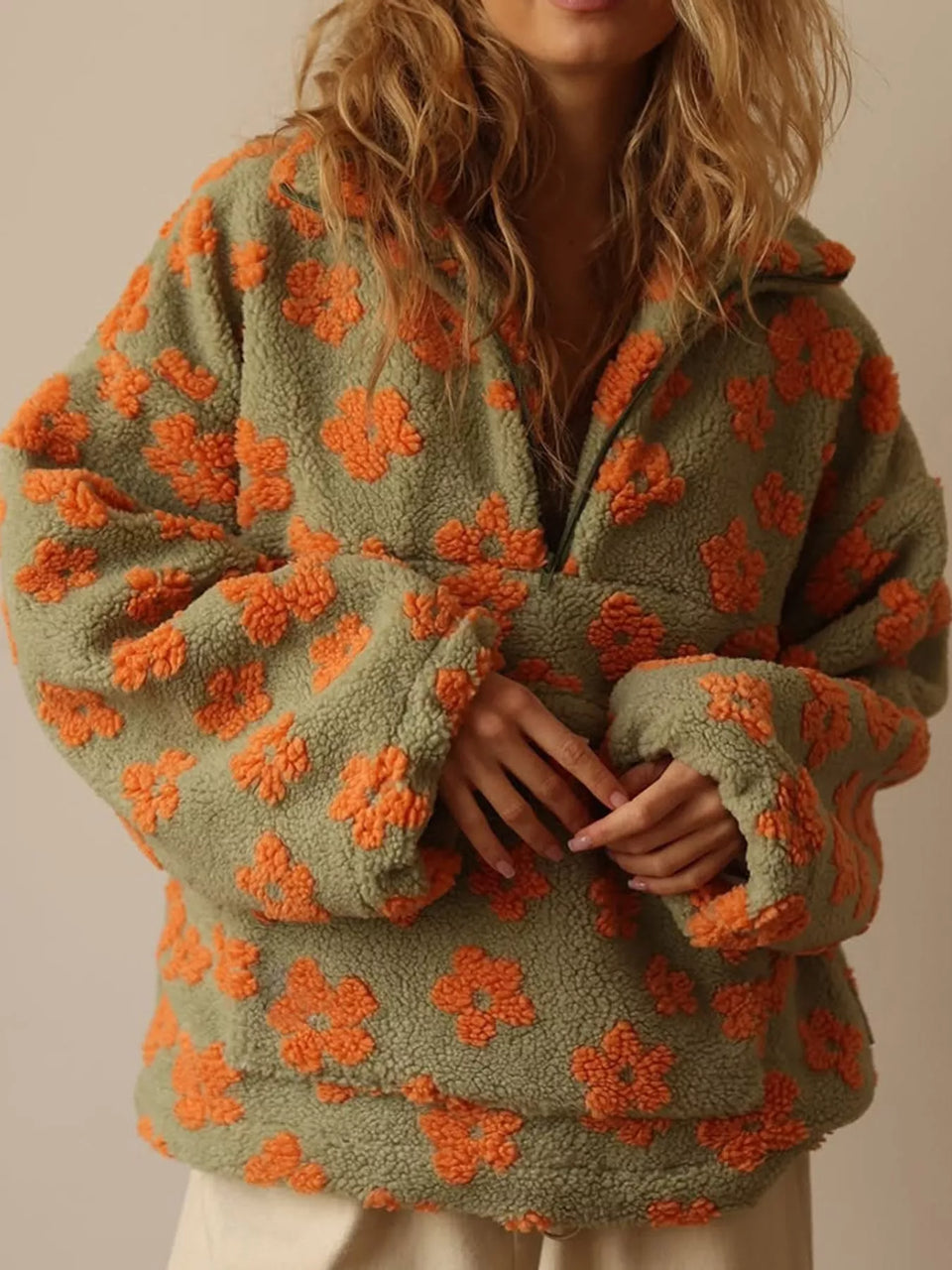Quarter-Zip Sherpa Sweatshirt